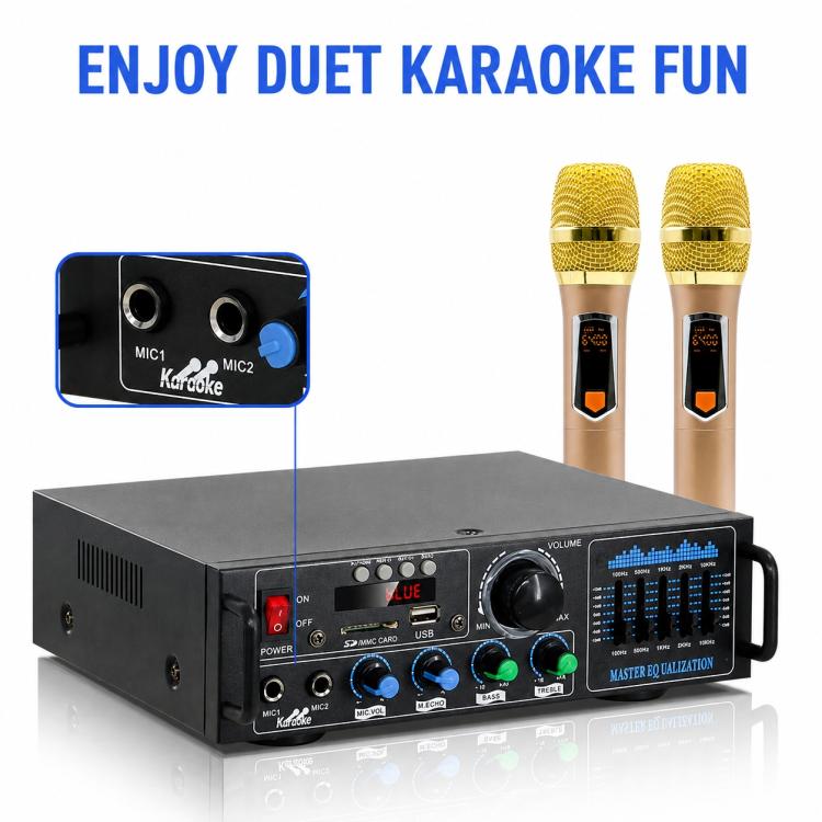 AV-016 Amplificatore Bluetooth ad alta potenza con display, EU Plug, US Plug, UK Plug