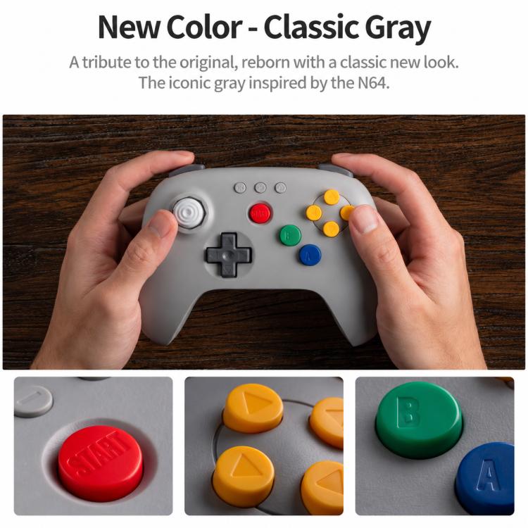 Gamepad controller Bluetooth 8BitDo per Nintendo 64, N64 Bluetooth Grey