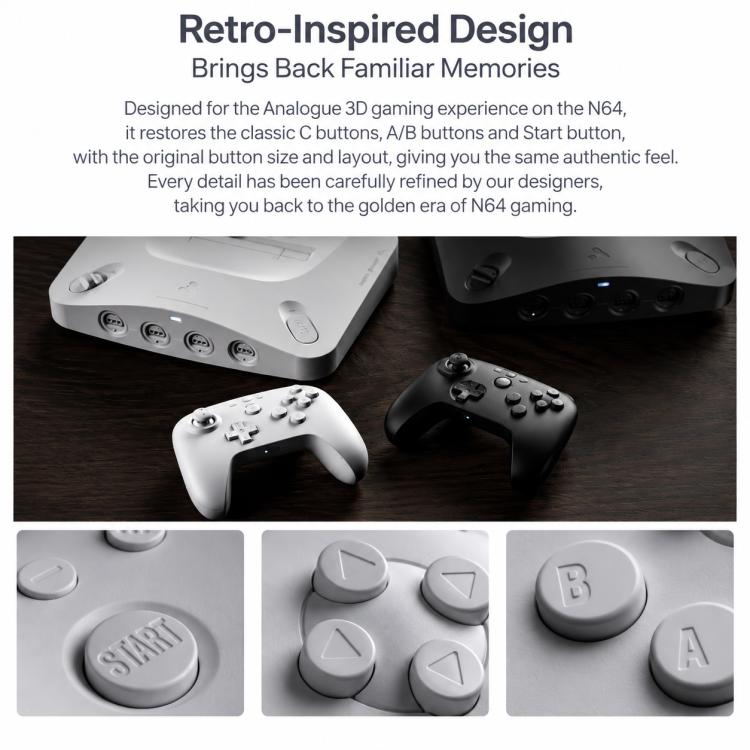 Gamepad controller Bluetooth 8BitDo per Nintendo 64, N64 Bluetooth Grey