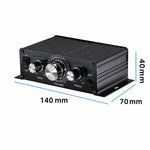 BT-888 Mini amplificatore Bluetooth 5.0 a 2 canali per uso domestico e in auto, No Adapter & BT, No Adapter Support BT, BT Version + US Plug, BT Version + EU Plug