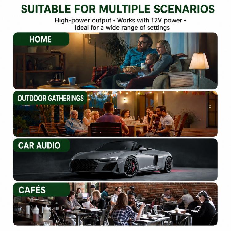 BT-888 Mini amplificatore Bluetooth 5.0 a 2 canali per uso domestico e in auto, No Adapter & BT, No Adapter Support BT, BT Version + US Plug, BT Version + EU Plug