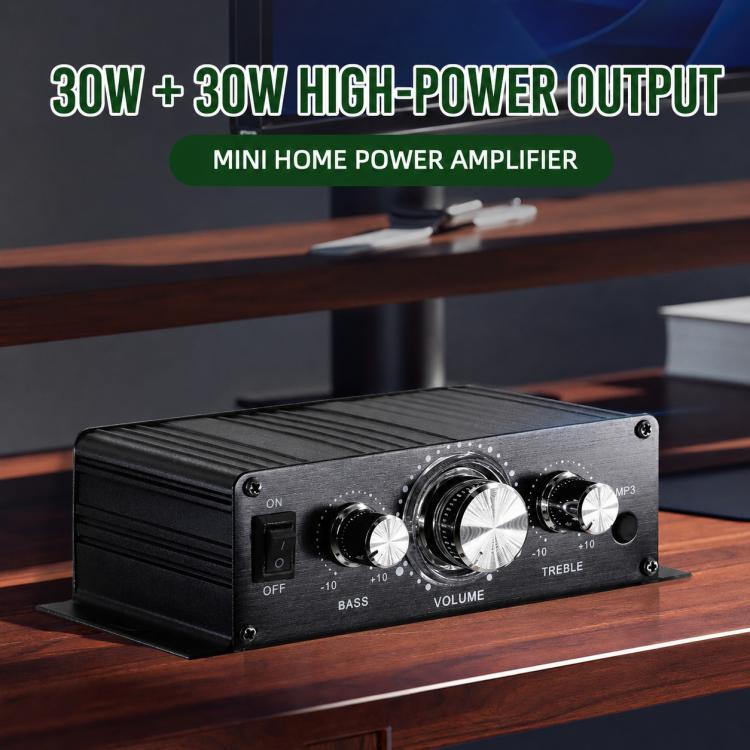 BT-888 Mini amplificatore Bluetooth 5.0 a 2 canali per uso domestico e in auto, No Adapter & BT, No Adapter Support BT, BT Version + US Plug, BT Version + EU Plug