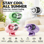 Ventilatore portatile con clip, controllo intelligente della velocità continua e display digitale