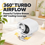 Ventilatore portatile con clip, controllo intelligente della velocità continua e display digitale