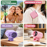 Ventilatore portatile con clip, controllo intelligente della velocità continua e display digitale