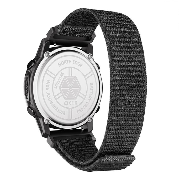 Orologio sportivo intelligente NORTH EDGE LiteCore da uomo, impermeabile, con bussola e contapassi, ideale per attività all'aperto.