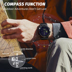 Orologio sportivo intelligente NORTH EDGE LiteCore da uomo, impermeabile, con bussola e contapassi, ideale per attività all'aperto.