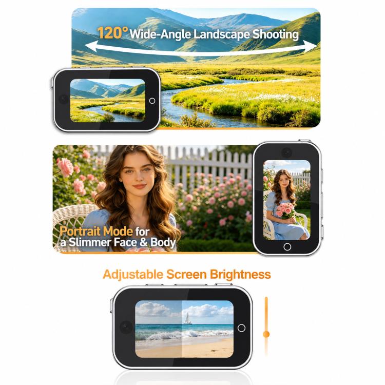 Mini fotocamera magnetica da 1,47 pollici e 64 MP con cordino retrattile da collo, da agganciare al pollice., D03 Single Lens, D03 Dual Lens, D03s Single Lens, D03s Dual Lens