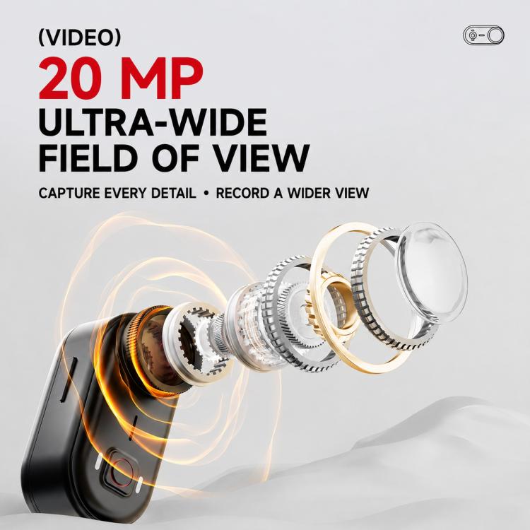GO9 Fotocamera sportiva indossabile con magnete per pollice, tascabile GO9, 64GB Memory Card