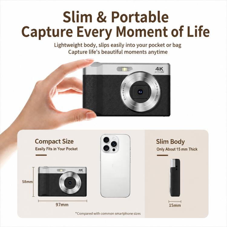 Fotocamera digitale H22 4K HD 50MP con autofocus