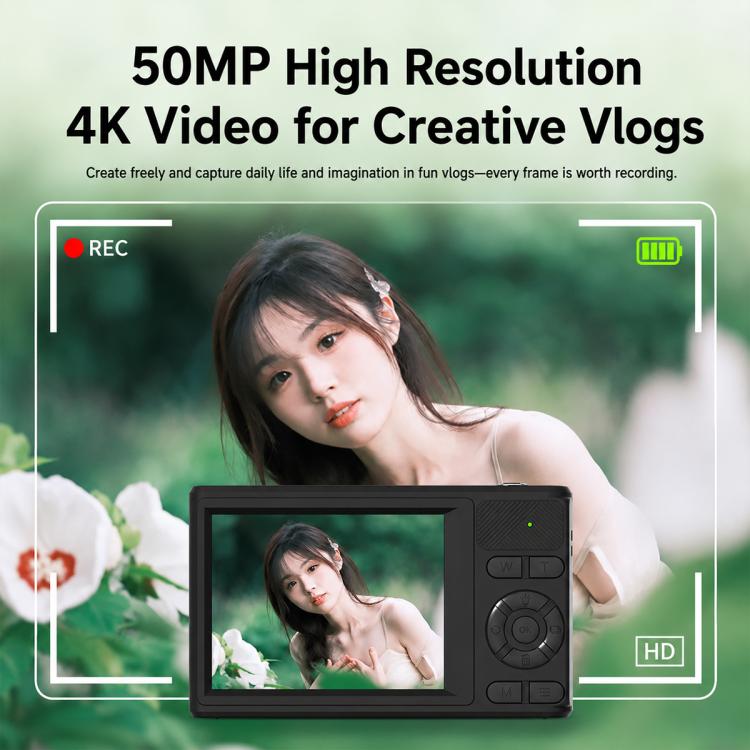 Fotocamera digitale H22 4K HD 50MP con autofocus