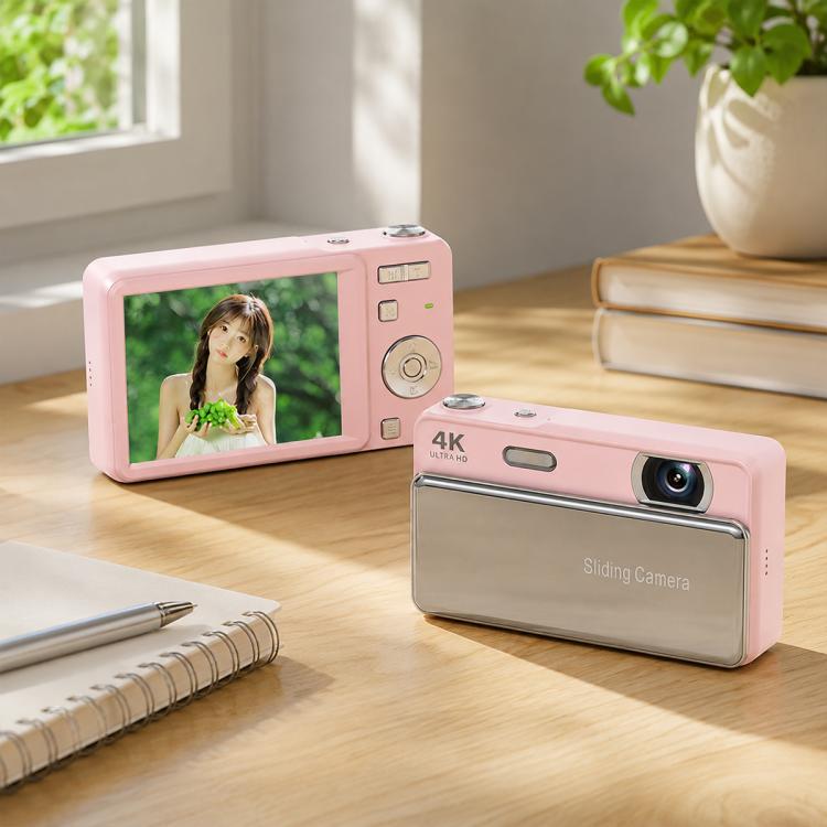 Fotocamera digitale M15 con cover scorrevole, risoluzione 4K e sensore CCD da 64 MP, sensore da 64 MP.