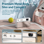 Fotocamera digitale M15 con cover scorrevole, risoluzione 4K e sensore CCD da 64 MP, sensore da 64 MP.