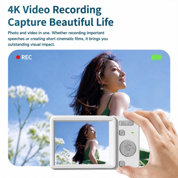 Fotocamera digitale M15 con cover scorrevole, risoluzione 4K e sensore CCD da 64 MP, sensore da 64 MP.