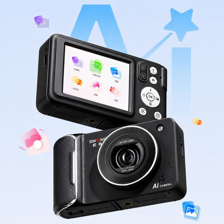 DC309AI IPS 4K Recorder Telecamera intelligente con intelligenza artificiale e controllo vocale per bambini, No Memory Card, 16G Memory Card, 32G Memory Card, 64G Memory Card