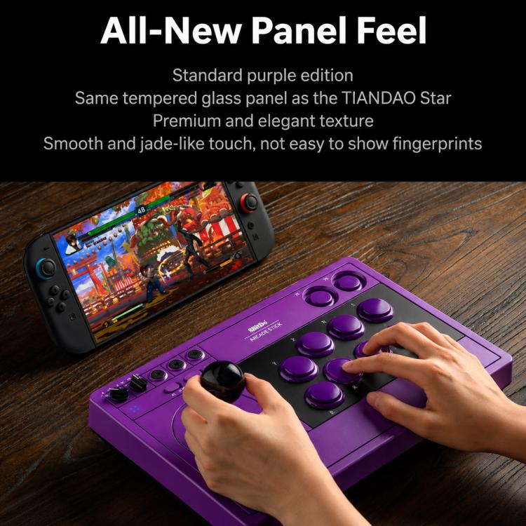 8BitDo Arcade Stick V3 Controller di gioco tri-mode Bluetooth, cablato e wireless