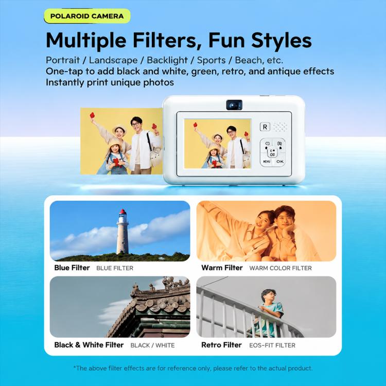 DC505 Fotocamera per bambini con schermo a colori da 2,8 pollici e risoluzione 4K, ideale per selfie scolastici., No Memory Card + 10 Photo Papers, 32G Memory Card + 10 Photo Papers, 64G Memory Card + 10 Photo Papers