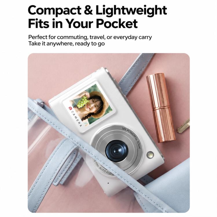 DC325 Fotocamera selfie con doppio schermo, filtri anteriore e posteriore e telecamera CCD, 16G Memory Card, 32G Memory Card