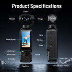 Videocamera tascabile con gimbal LK-032 da 1,97 pollici con risoluzione HD 1080P, ideale per vlog., LK-032