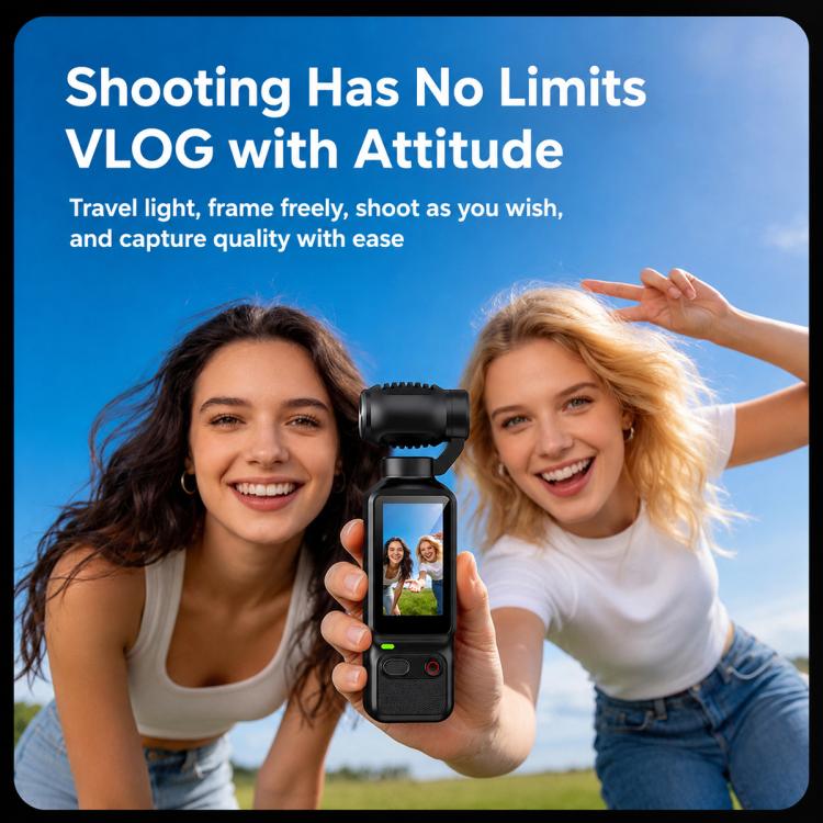 Videocamera tascabile con gimbal LK-032 da 1,97 pollici con risoluzione HD 1080P, ideale per vlog., LK-032