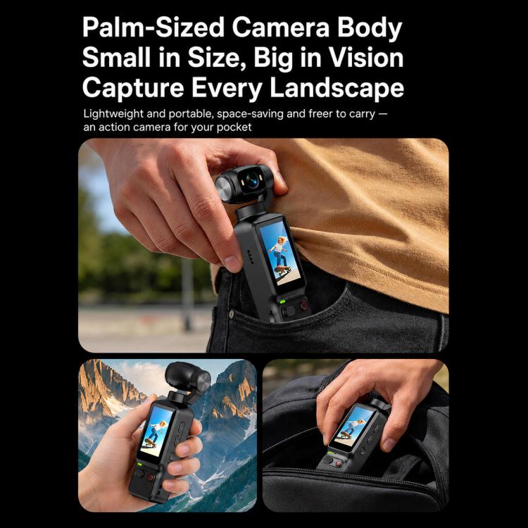 Videocamera tascabile con gimbal LK-032 da 1,97 pollici con risoluzione HD 1080P, ideale per vlog., LK-032