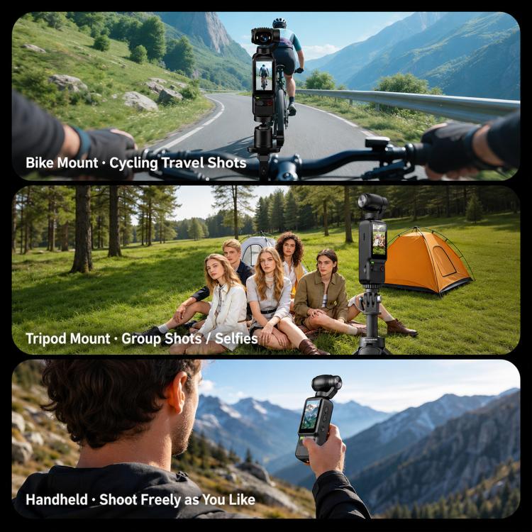 Videocamera tascabile con gimbal LK-032 da 1,97 pollici con risoluzione HD 1080P, ideale per vlog., LK-032