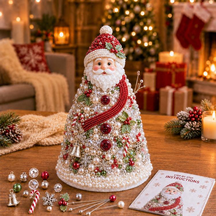 Kit fai-da-te per creare un alberello natalizio con perline, Santa Claus, Snowman, Poinsettia, Candy, Red Sparrow, Angel, Blue Night, Christmas Tree A-Rainbow, Christmas Tree B-Springtime, Christmas Tree C-Blue Purple, Christmas Tree D-Winter Snow     ...