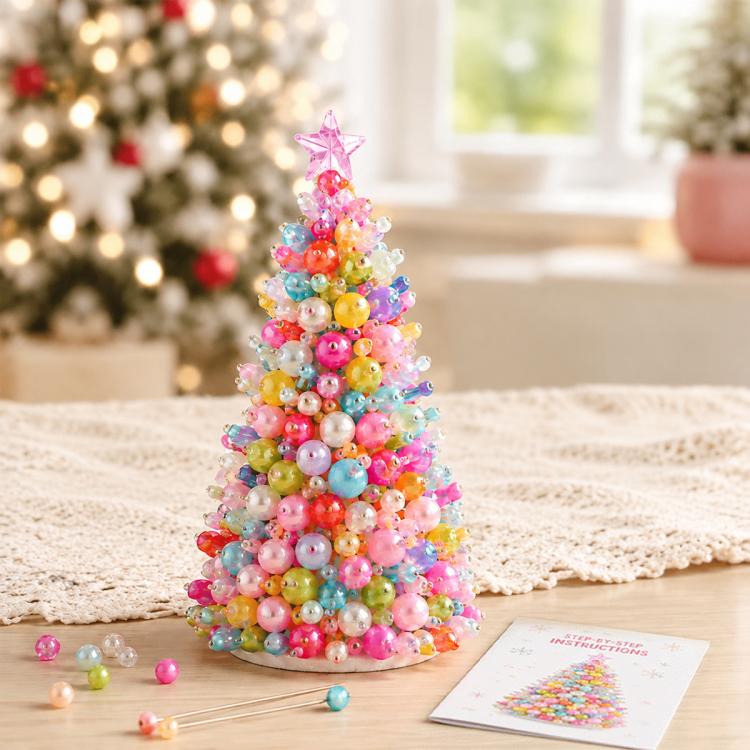 Kit fai-da-te per creare un alberello natalizio con perline, Santa Claus, Snowman, Poinsettia, Candy, Red Sparrow, Angel, Blue Night, Christmas Tree A-Rainbow, Christmas Tree B-Springtime, Christmas Tree C-Blue Purple, Christmas Tree D-Winter Snow     ...