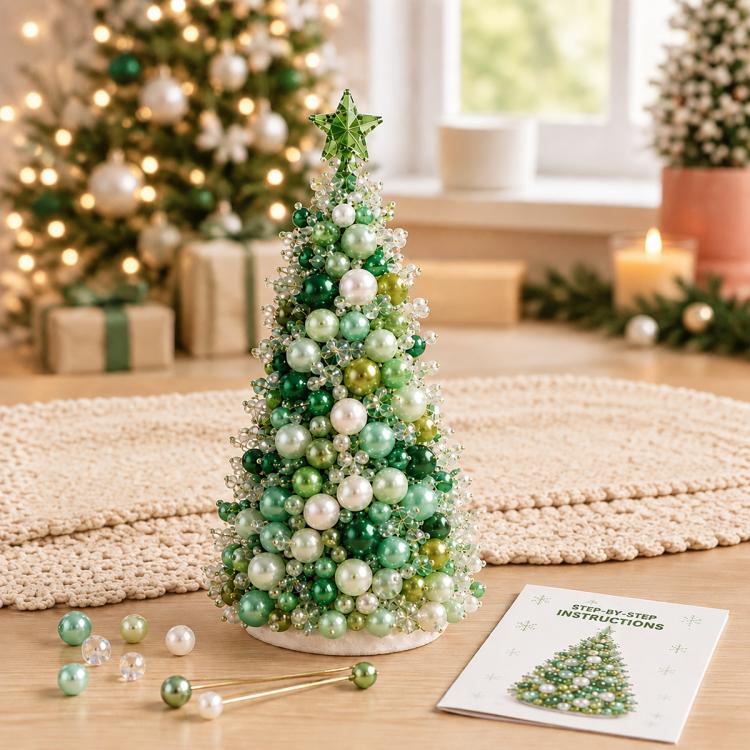 Kit fai-da-te per creare un alberello natalizio con perline, Santa Claus, Snowman, Poinsettia, Candy, Red Sparrow, Angel, Blue Night, Christmas Tree A-Rainbow, Christmas Tree B-Springtime, Christmas Tree C-Blue Purple, Christmas Tree D-Winter Snow     ...
