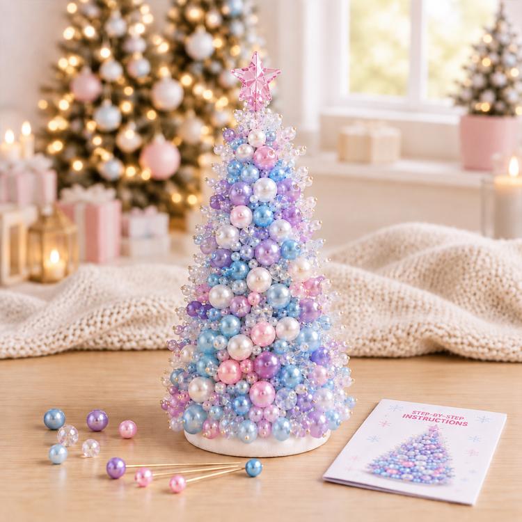 Kit fai-da-te per creare un alberello natalizio con perline, Santa Claus, Snowman, Poinsettia, Candy, Red Sparrow, Angel, Blue Night, Christmas Tree A-Rainbow, Christmas Tree B-Springtime, Christmas Tree C-Blue Purple, Christmas Tree D-Winter Snow     ...
