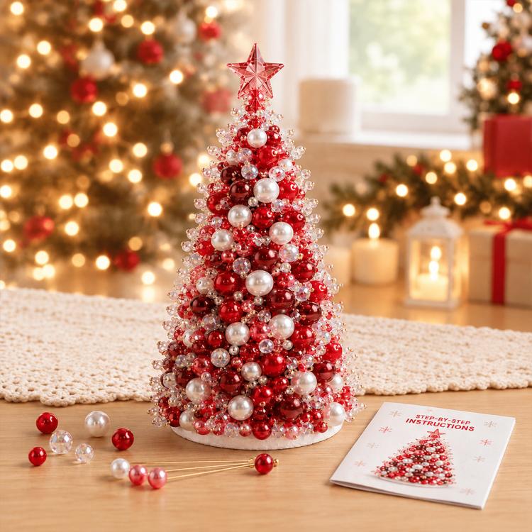 Kit fai-da-te per creare un alberello natalizio con perline, Santa Claus, Snowman, Poinsettia, Candy, Red Sparrow, Angel, Blue Night, Christmas Tree A-Rainbow, Christmas Tree B-Springtime, Christmas Tree C-Blue Purple, Christmas Tree D-Winter Snow     ...