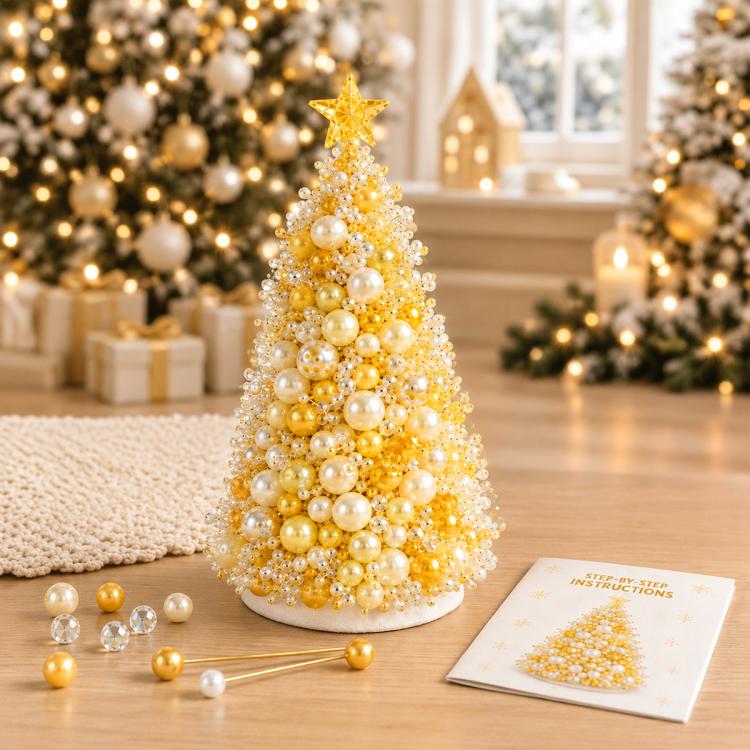 Kit fai-da-te per creare un alberello natalizio con perline, Santa Claus, Snowman, Poinsettia, Candy, Red Sparrow, Angel, Blue Night, Christmas Tree A-Rainbow, Christmas Tree B-Springtime, Christmas Tree C-Blue Purple, Christmas Tree D-Winter Snow     ...