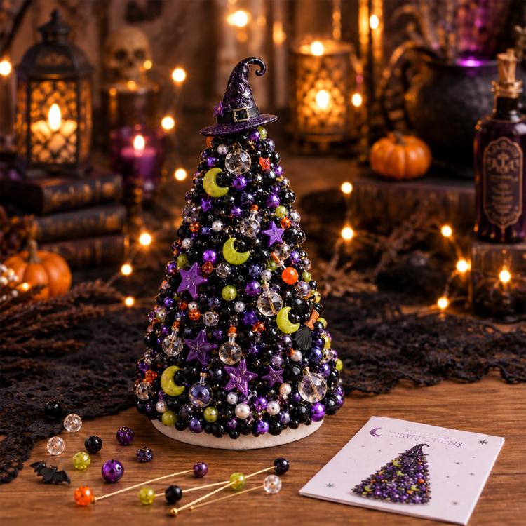 Kit fai-da-te per creare un alberello natalizio con perline, Santa Claus, Snowman, Poinsettia, Candy, Red Sparrow, Angel, Blue Night, Christmas Tree A-Rainbow, Christmas Tree B-Springtime, Christmas Tree C-Blue Purple, Christmas Tree D-Winter Snow     ...