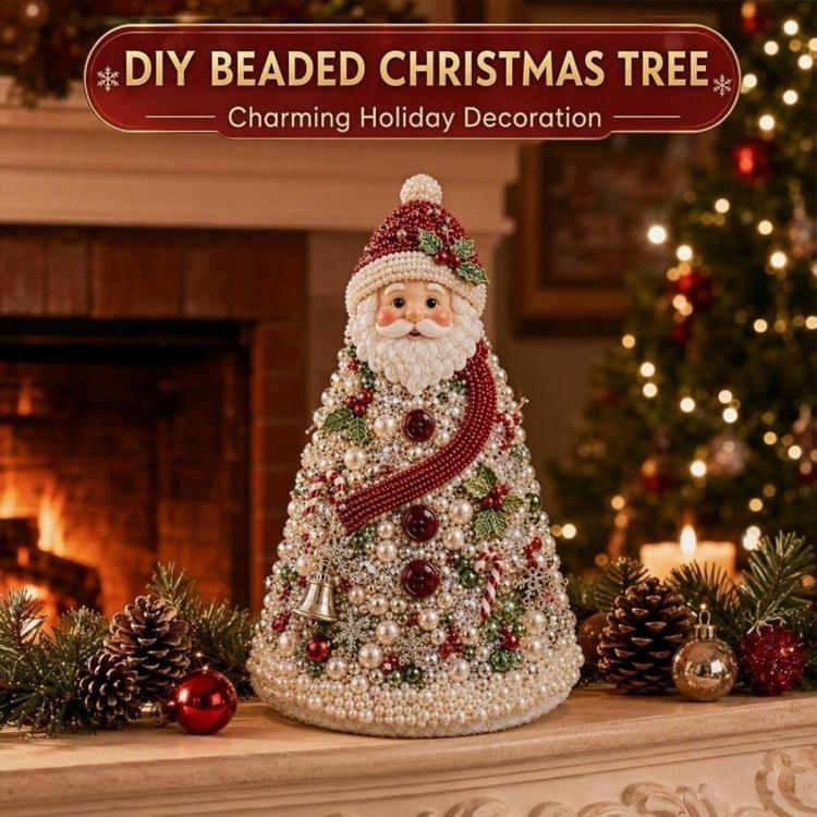 Kit fai-da-te per creare un alberello natalizio con perline, Santa Claus, Snowman, Poinsettia, Candy, Red Sparrow, Angel, Blue Night, Christmas Tree A-Rainbow, Christmas Tree B-Springtime, Christmas Tree C-Blue Purple, Christmas Tree D-Winter Snow     ...