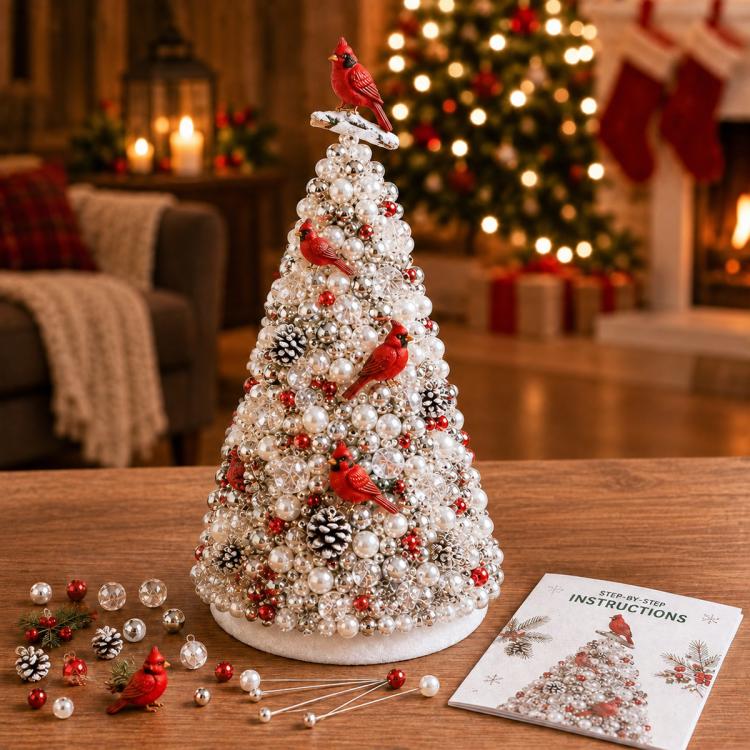 Kit fai-da-te per creare un alberello natalizio con perline, Santa Claus, Snowman, Poinsettia, Candy, Red Sparrow, Angel, Blue Night, Christmas Tree A-Rainbow, Christmas Tree B-Springtime, Christmas Tree C-Blue Purple, Christmas Tree D-Winter Snow     ...