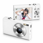 Fotocamera digitale 4K con pixel interpolati da 64 MP, autofocus AF e messa a fuoco automatica., White, White + 16G TF, White + 32G TF, Pink, Pink + 16G TF, Pink + 32G TF, Black + 16G TF