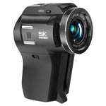 Videocamera Vlog portatile V02 con zoom ottico 8x, schermo ribaltabile e risoluzione 8K HD