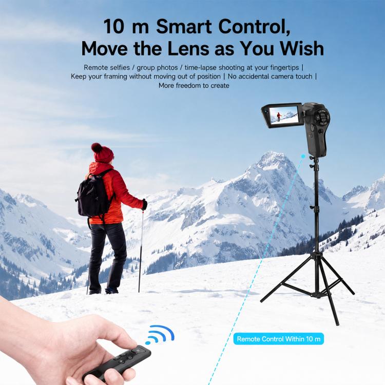 Videocamera Vlog portatile V02 con zoom ottico 8x, schermo ribaltabile e risoluzione 8K HD