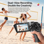 Videocamera Vlog portatile V02 con zoom ottico 8x, schermo ribaltabile e risoluzione 8K HD