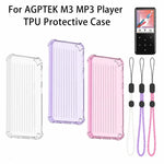 MP3 Player Clear TPU Shockproof Protective Case with Lanyard, For AGPTEK M3