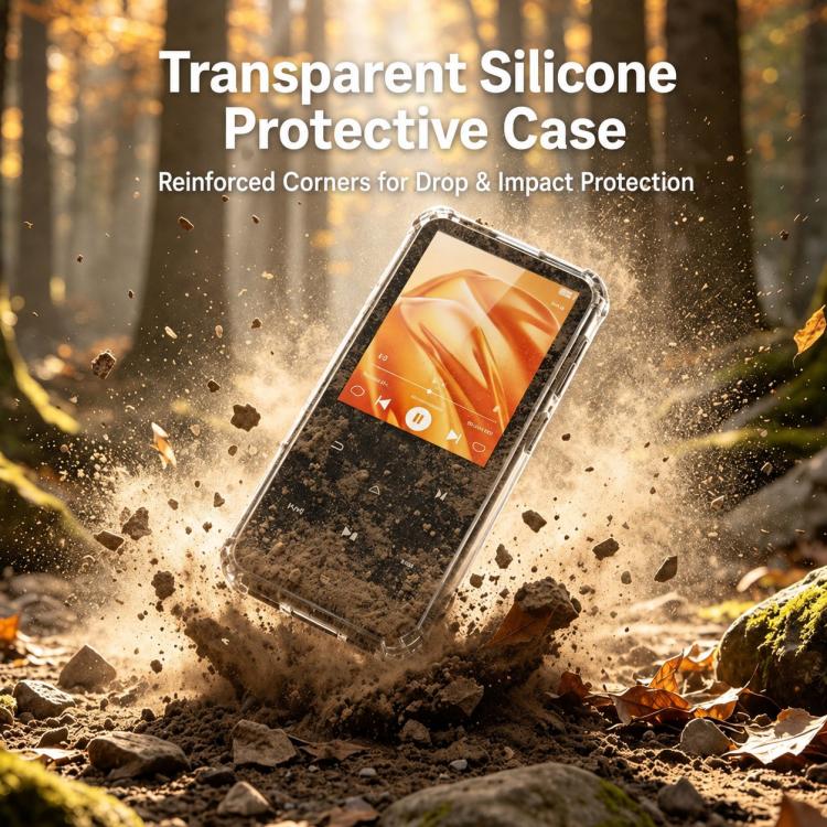 MP3 Player Clear TPU Shockproof Protective Case with Lanyard, For AGPTEK M3
