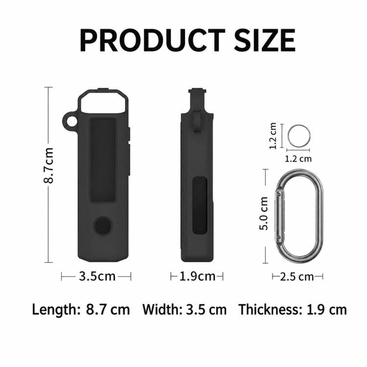 Custodia protettiva in silicone a tinta unita per lettore MP3 con moschettone, For FiiO SnowSky ECHO NANO