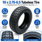 AIMITE Universal Electric Scooter Off-Road Tubeless Tire, 10 inch x 2.75-6.5 inch