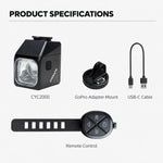 CYCLAMi CYC2000T Cutoff Line Mountain Bike Hanging Front Light with Remote Control, CYC2000T