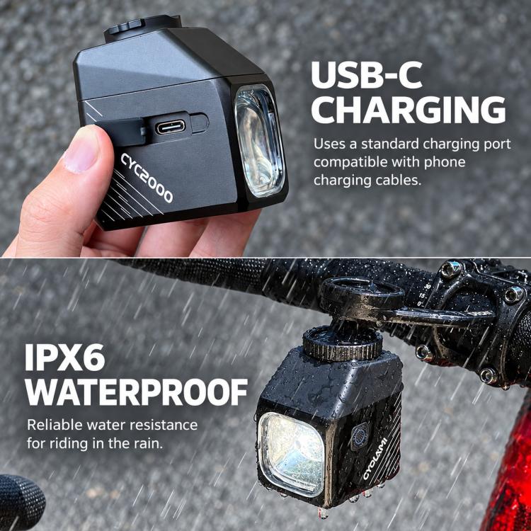 CYCLAMi CYC2000T Cutoff Line Mountain Bike Hanging Front Light with Remote Control, CYC2000T