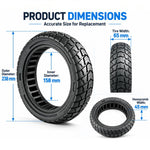 AIMITE Electric Scooter 45mm Slot Honeycomb Solid Tire, Size: 60 / 65-6.9 inch, For Ninebot MAX G2 (Black)