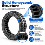AIMITE Electric Scooter 45mm Slot Honeycomb Solid Tire, Size: 60 / 65-6.9 inch, For Ninebot MAX G2 (Black)