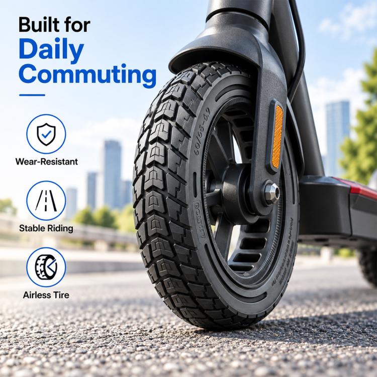 AIMITE Electric Scooter 45mm Slot Honeycomb Solid Tire, Size: 60 / 65-6.9 inch, For Ninebot MAX G2 (Black)