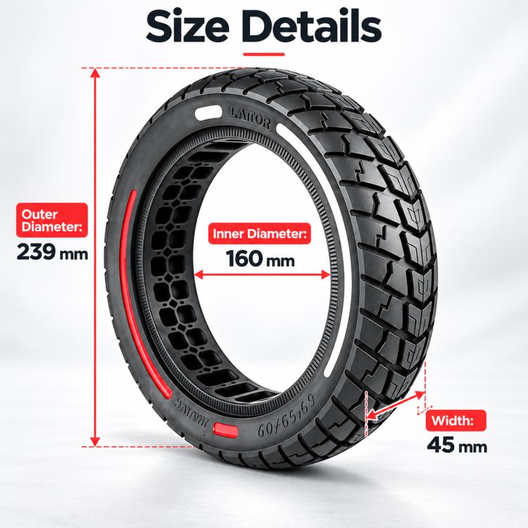 AIMITE Electric Scooter 45mm Slot Solid Tire, Size: 60 / 65-6.9 inch, For Ninebot MAX G2 (Black Red White)