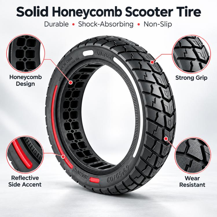 AIMITE Electric Scooter 45mm Slot Solid Tire, Size: 60 / 65-6.9 inch, For Ninebot MAX G2 (Black Red White)